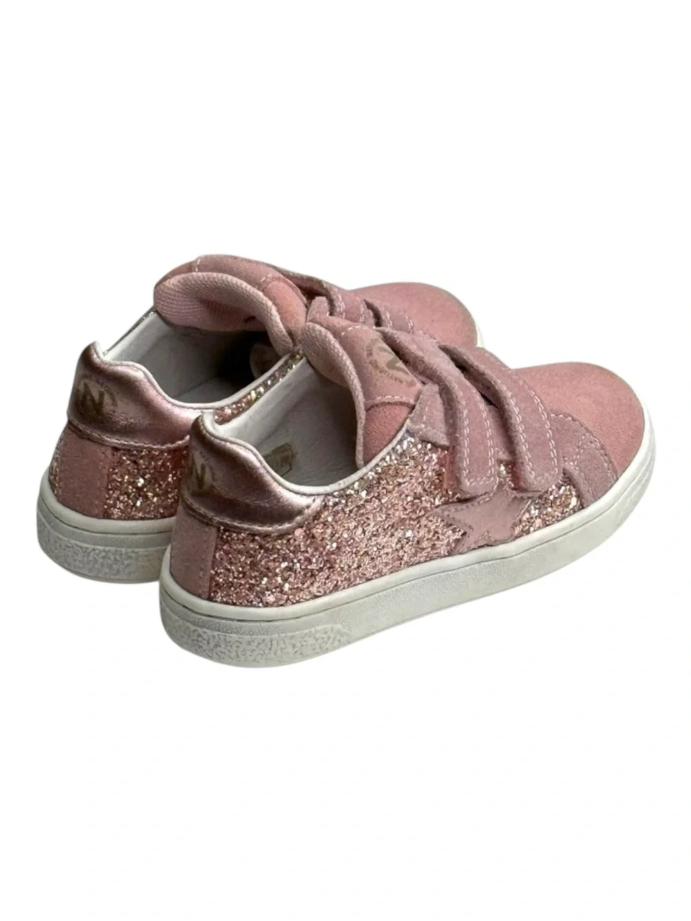 Naturino ★ Pinn VL Glitter Star Italian Suede Sneaker ★ Pink ★ Toddler 8M 25 ★